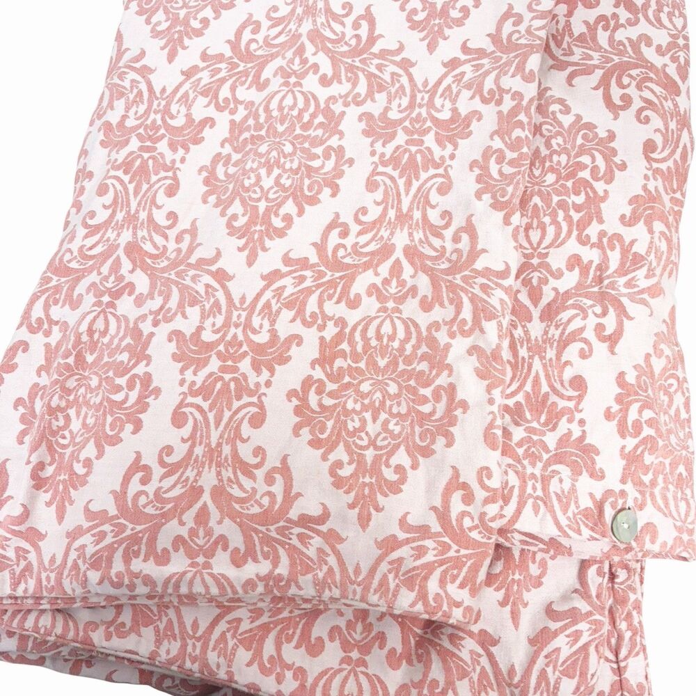 Williams Sonoma Brocade 55% Linen 45% Cotton Duvet Cover Twin Made In Portugal - Picture 7 of 12